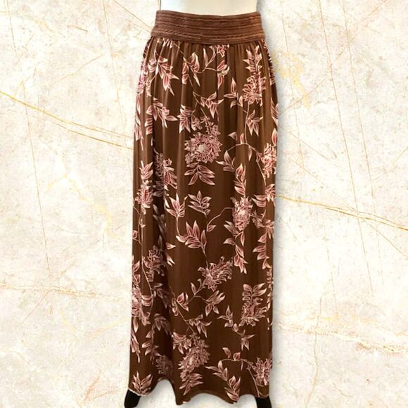 Jon & Anna Skirt Maxi Women's Large in Floral Stretch Waist Prairie Boho Western - Picture 3 of 8
